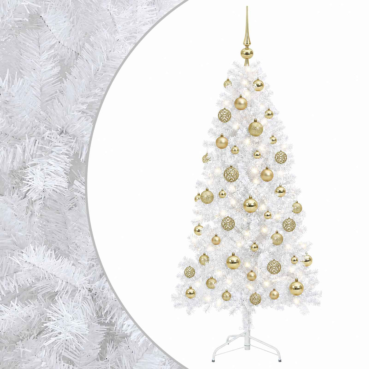 vidaXL Artificial Hinged Christmas Tree 150 cm 150 LEDs Warm White