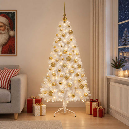 vidaXL Artificial Christmas Tree with Bauble 210 cm 300 LEDs