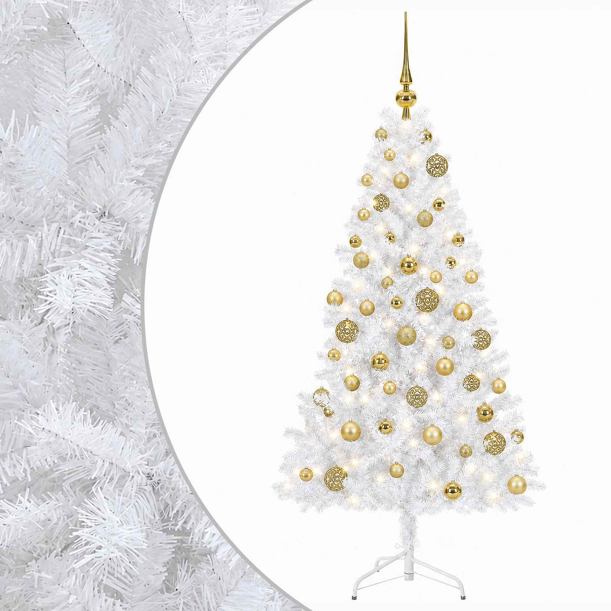 vidaXL Artificial Christmas Tree with Bauble 210 cm 300 LEDs