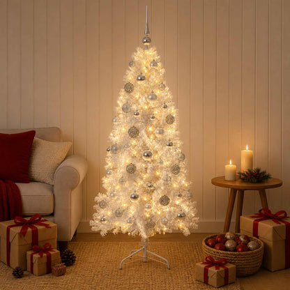 vidaXL Artificial Hinged Christmas Tree 150 cm 150 LEDs Warm White
