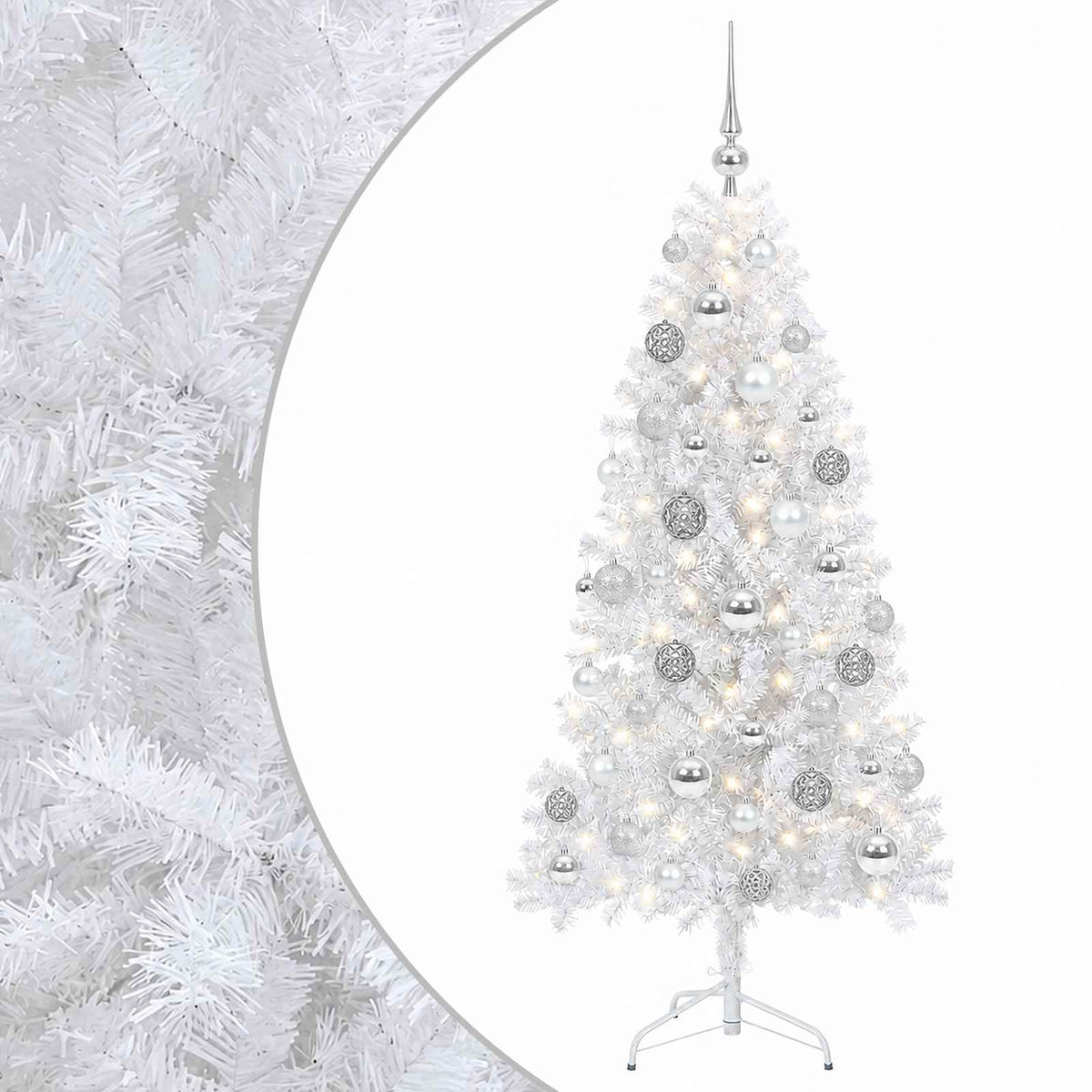 vidaXL Artificial Hinged Christmas Tree 150 cm 150 LEDs Warm White