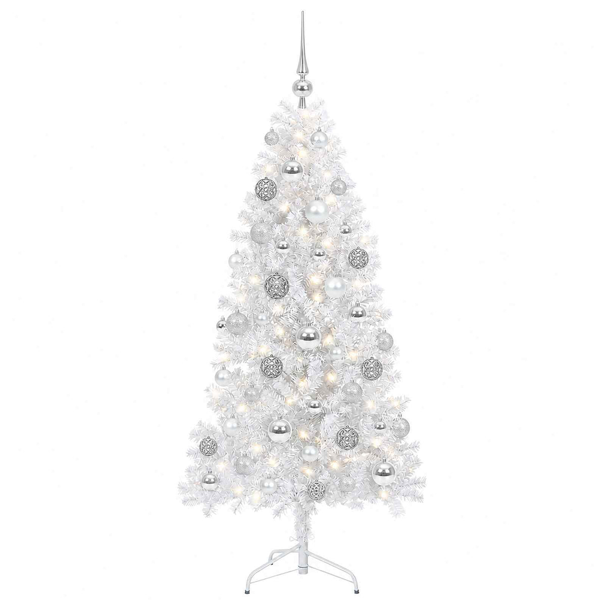 vidaXL Artificial Hinged Christmas Tree 150 cm 150 LEDs Warm White