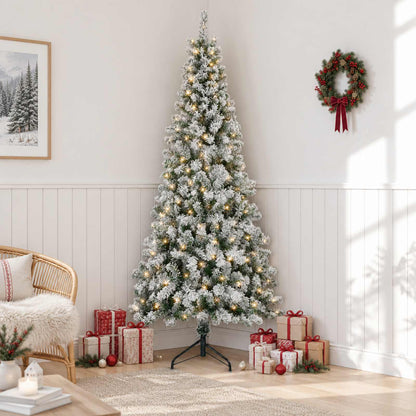 vidaXL Artificial Hinged Christmas Tree 210 cm 300 LEDs Warm White