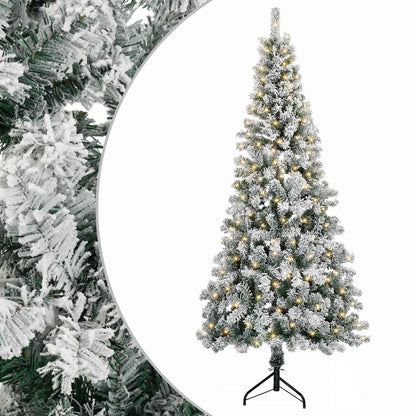 vidaXL Artificial Hinged Christmas Tree 210 cm 300 LEDs Warm White