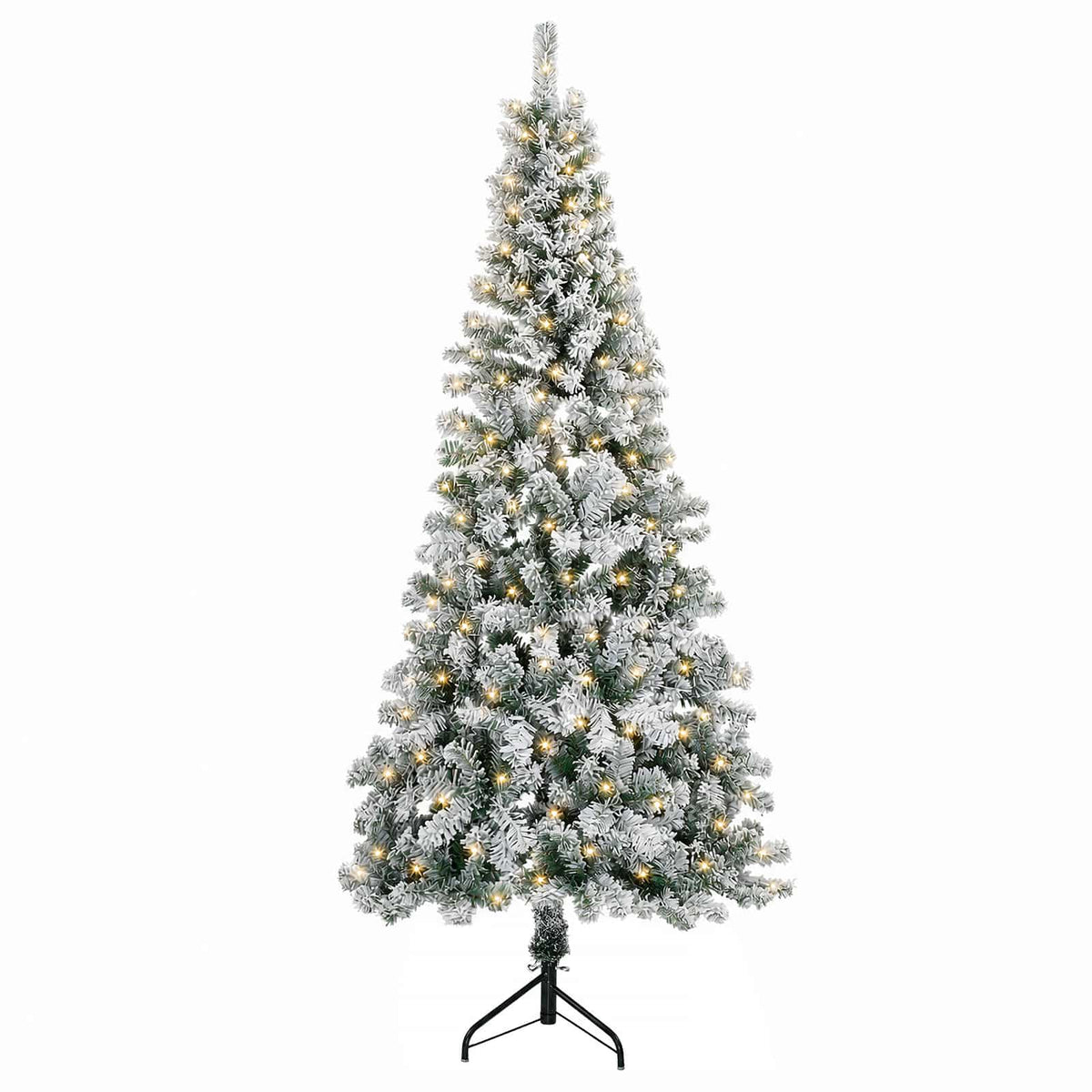 vidaXL Artificial Hinged Christmas Tree 210 cm 300 LEDs Warm White