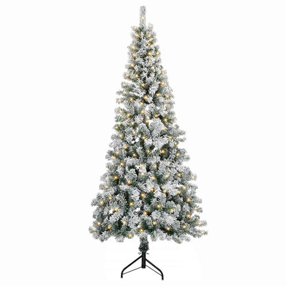 vidaXL Artificial Hinged Christmas Tree 210 cm 300 LEDs Warm White