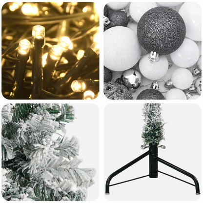 vidaXL Artificial Christmas Tree with Bauble 120 cm 150 LEDs