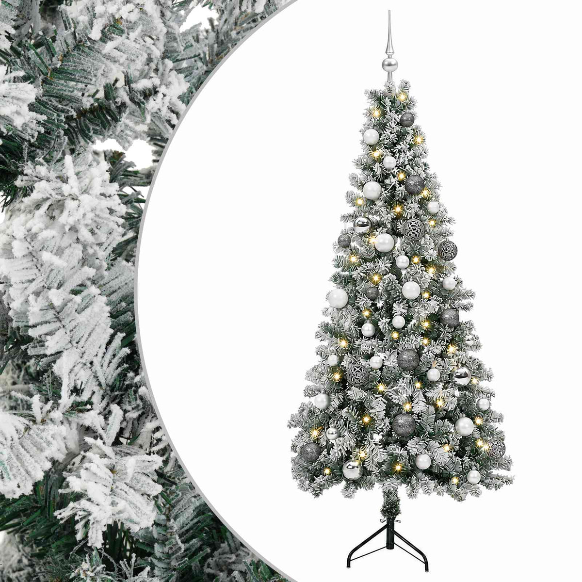 vidaXL Artificial Christmas Tree with Bauble 120 cm 150 LEDs