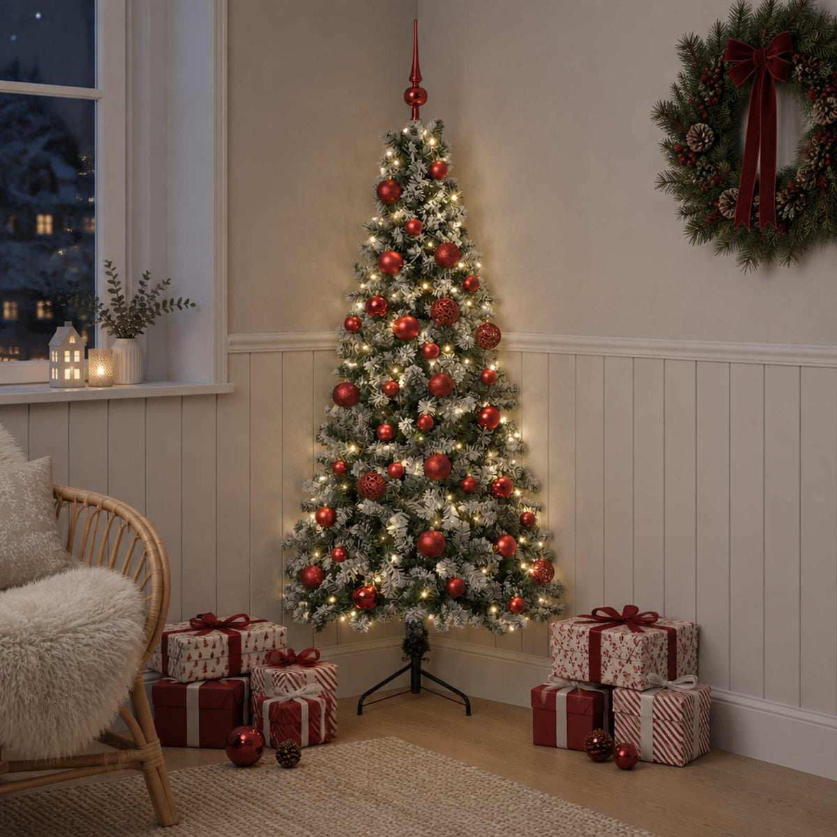 vidaXL Artificial Christmas Tree with Bauble 150 cm 150 LEDs