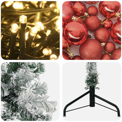 vidaXL Artificial Christmas Tree with Bauble 210 cm 300 LEDs
