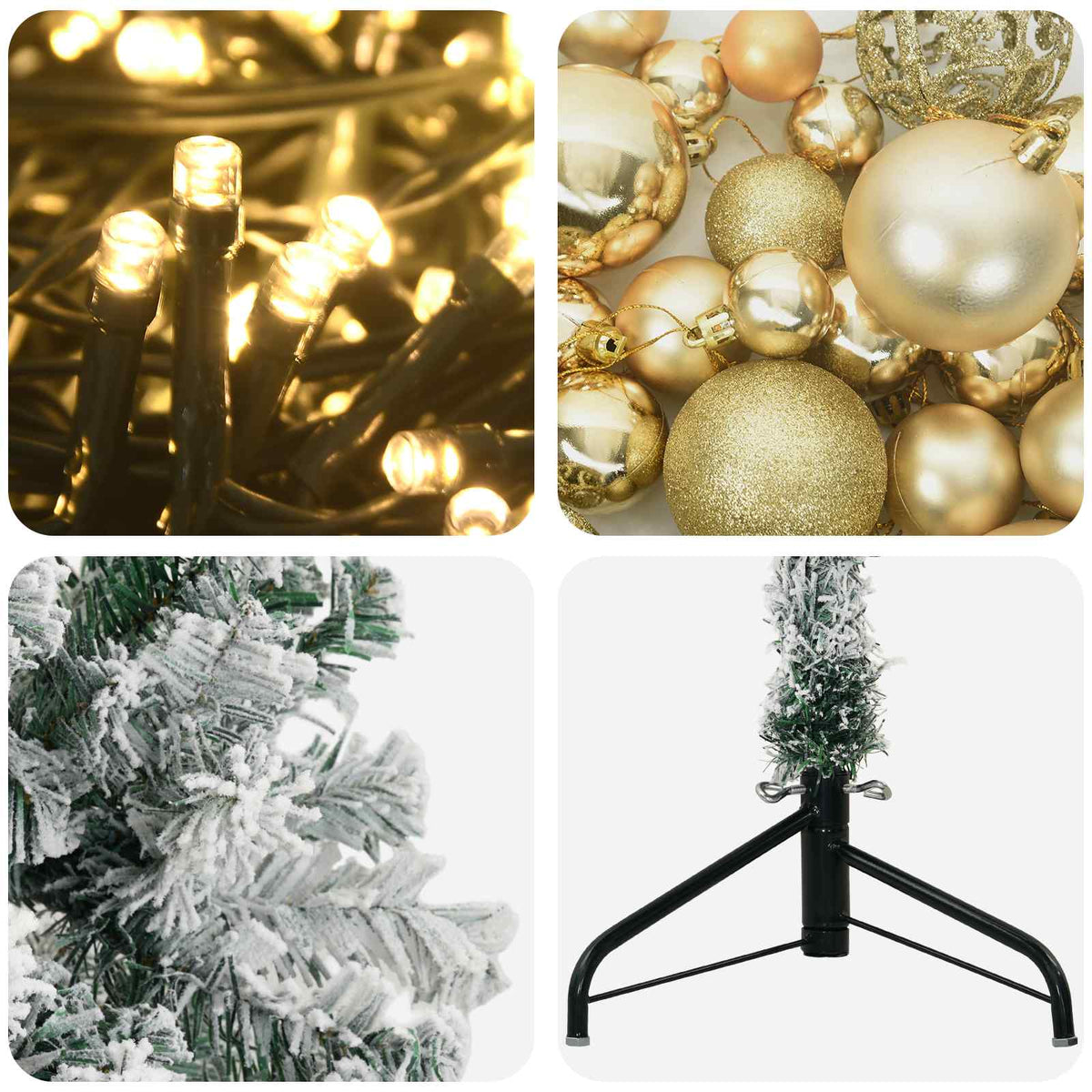 vidaXL Artificial Christmas Tree with Bauble 150 cm 150 LEDs