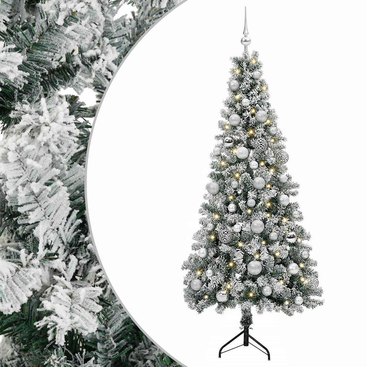 vidaXL Artificial Christmas Tree with Bauble 150 cm 150 LEDs