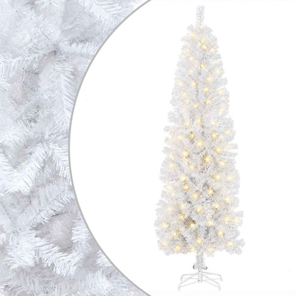 vidaXL Artificial Slim Christmas Tree 240 cm 300 LEDs Warm White