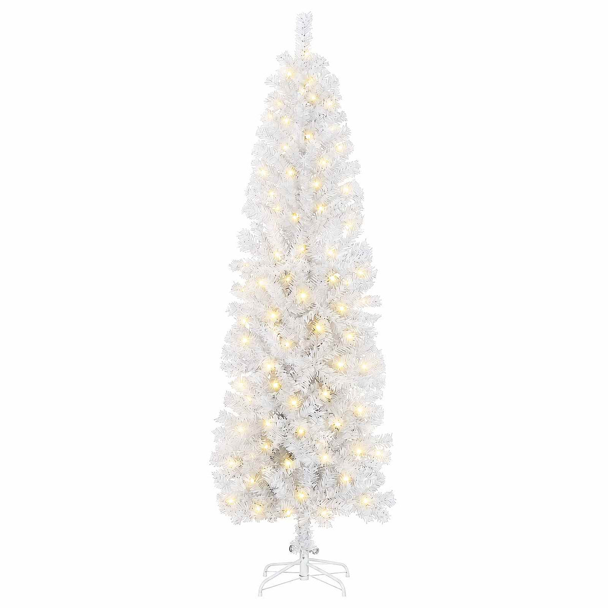 vidaXL Artificial Slim Christmas Tree 240 cm 300 LEDs Warm White