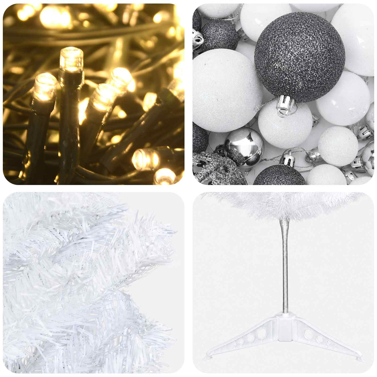 vidaXL Artificial Slim Christmas Tree with Bauble 150 cm 150 LEDs