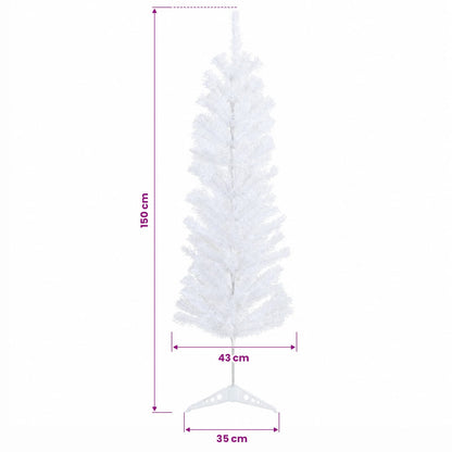 vidaXL Artificial Slim Christmas Tree with Bauble 150 cm 150 LEDs