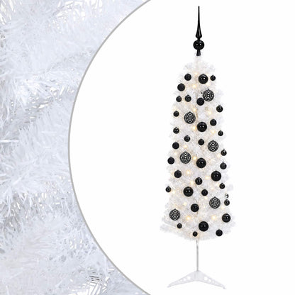 vidaXL Artificial Slim Christmas Tree with Bauble 150 cm 150 LEDs