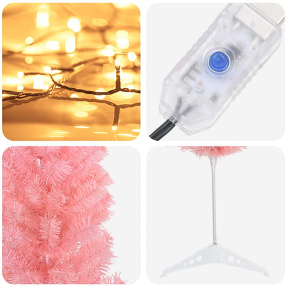 vidaXL Artificial Slim Christmas Tree 120 cm 150 LEDs Warm White