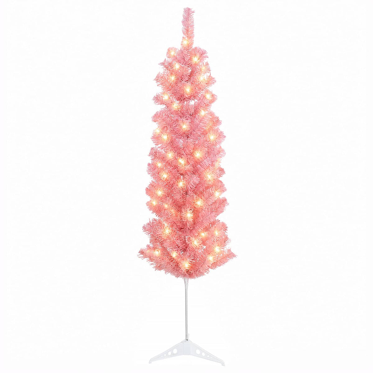 vidaXL Artificial Slim Christmas Tree 120 cm 150 LEDs Warm White