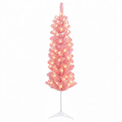 vidaXL Artificial Slim Christmas Tree 120 cm 150 LEDs Warm White