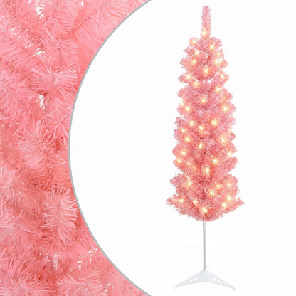 vidaXL Artificial Slim Christmas Tree 150 cm 150 LEDs Warm White
