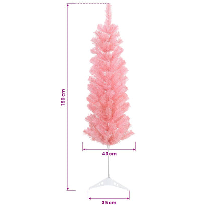 vidaXL Artificial Slim Christmas Tree 150 cm 150 LEDs Warm White