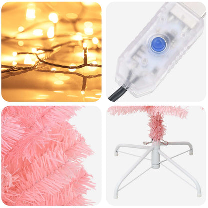 vidaXL Artificial Slim Christmas Tree 240 cm 300 LEDs Warm White