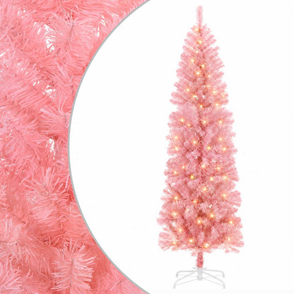 vidaXL Artificial Slim Christmas Tree 240 cm 300 LEDs Warm White