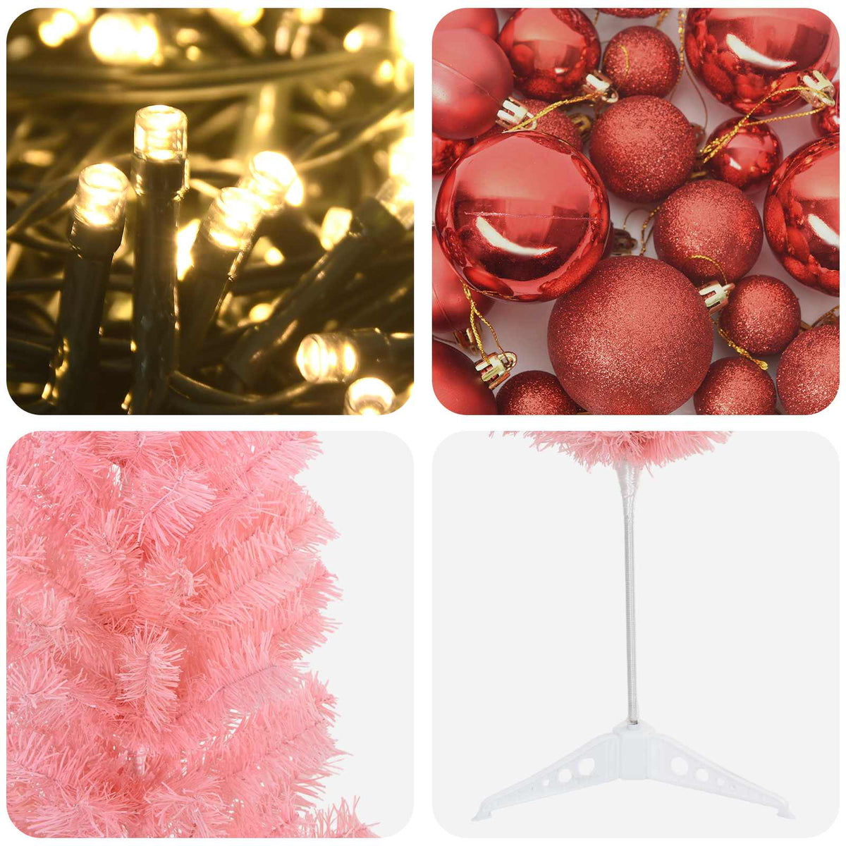 vidaXL Artificial Slim Christmas Tree with Bauble 150 cm 150 LEDs