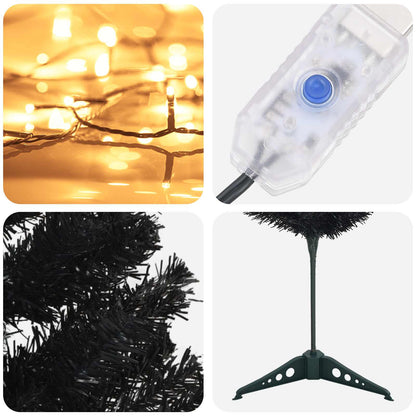 vidaXL Artificial Slim Christmas Tree 150 cm 150 LEDs Warm White