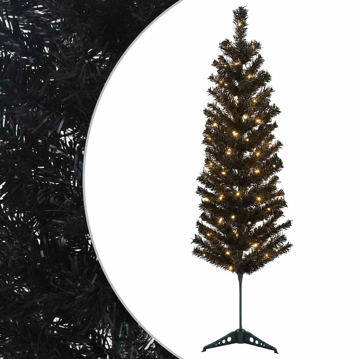 vidaXL Artificial Slim Christmas Tree 150 cm 150 LEDs Warm White