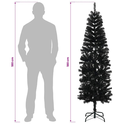 vidaXL Artificial Slim Christmas Tree 180 cm 300 LEDs Warm White