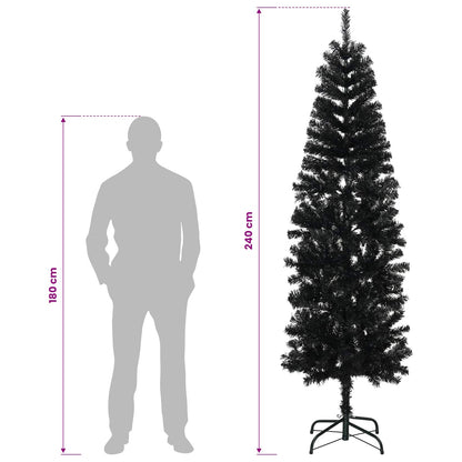 vidaXL Artificial Slim Christmas Tree 240 cm 300 LEDs Warm White