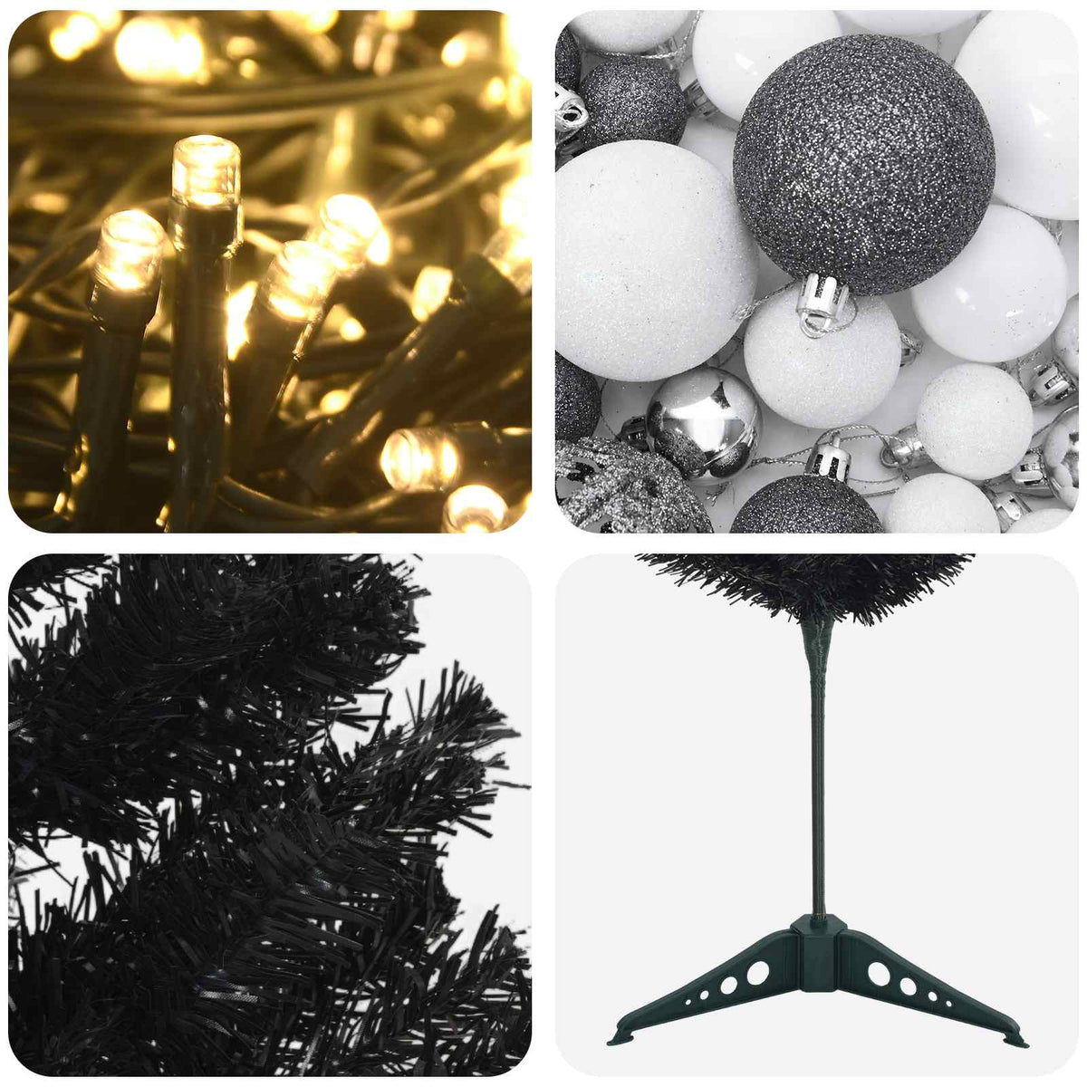 vidaXL Artificial Slim Christmas Tree with Bauble 120 cm 150 LEDs