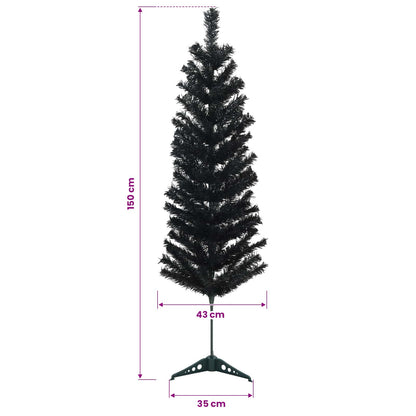 vidaXL Artificial Slim Christmas Tree with Bauble 150 cm 150 LEDs