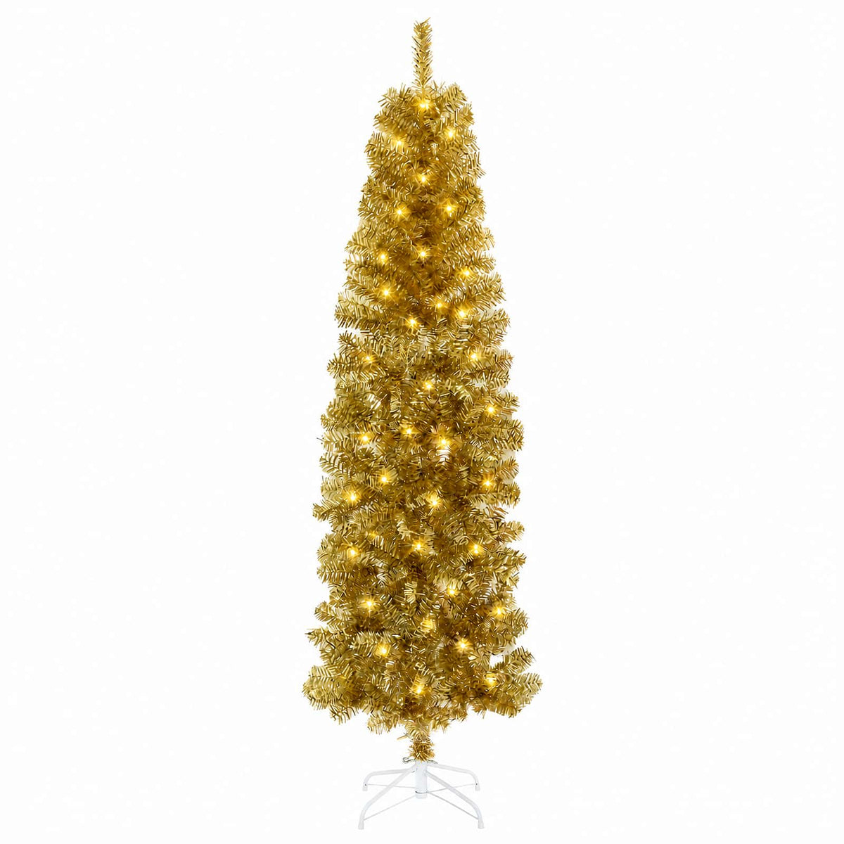 vidaXL Artificial Slim Christmas Tree 180 cm 300 LEDs Warm White