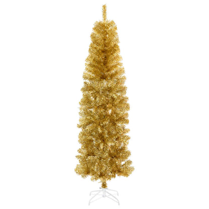 vidaXL Artificial Slim Christmas Tree with Bauble 180 cm 300 LEDs