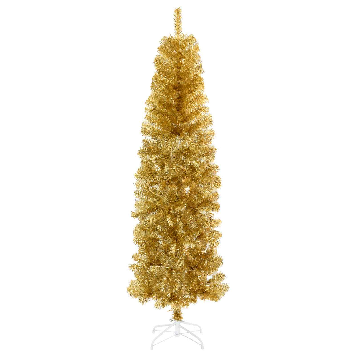 vidaXL Artificial Slim Christmas Tree with Bauble 180 cm 300 LEDs