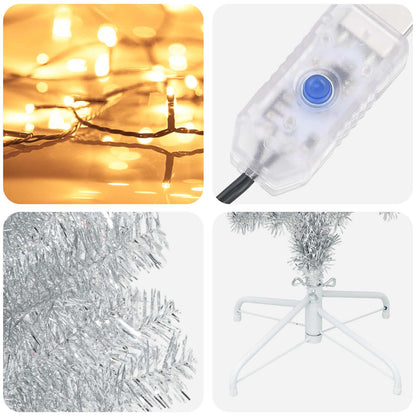 vidaXL Artificial Slim Christmas Tree 240 cm 300 LEDs Warm White