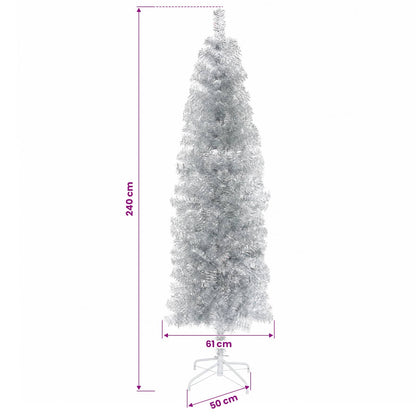 vidaXL Artificial Slim Christmas Tree with Bauble 240 cm 300 LEDs