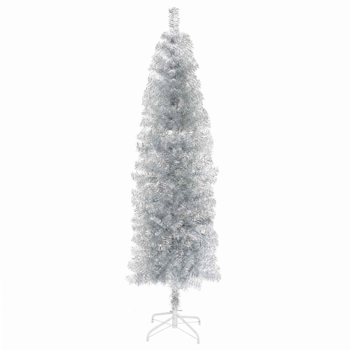 vidaXL Artificial Slim Christmas Tree with Bauble 180 cm 300 LEDs
