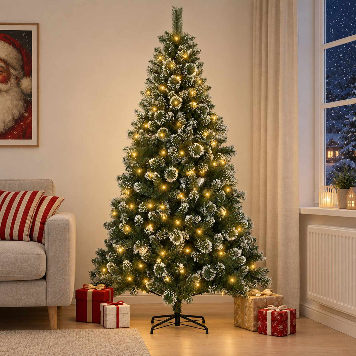 vidaXL Artificial Christmas Tree 120 cm 150 LEDs Warm White