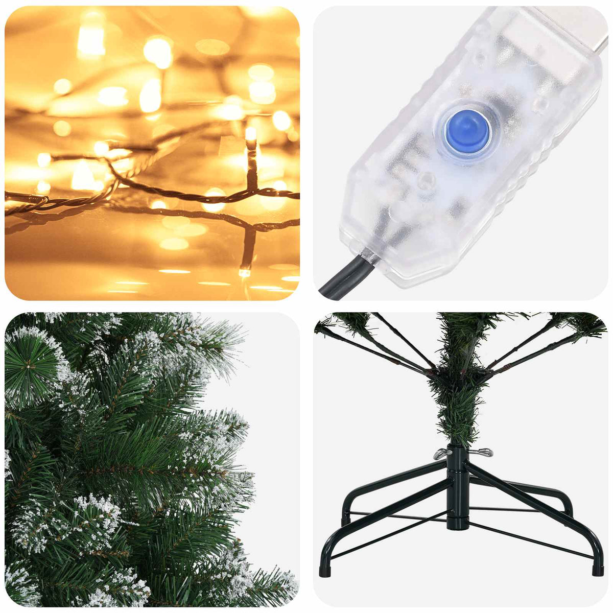 vidaXL Artificial Christmas Tree 120 cm 150 LEDs Warm White