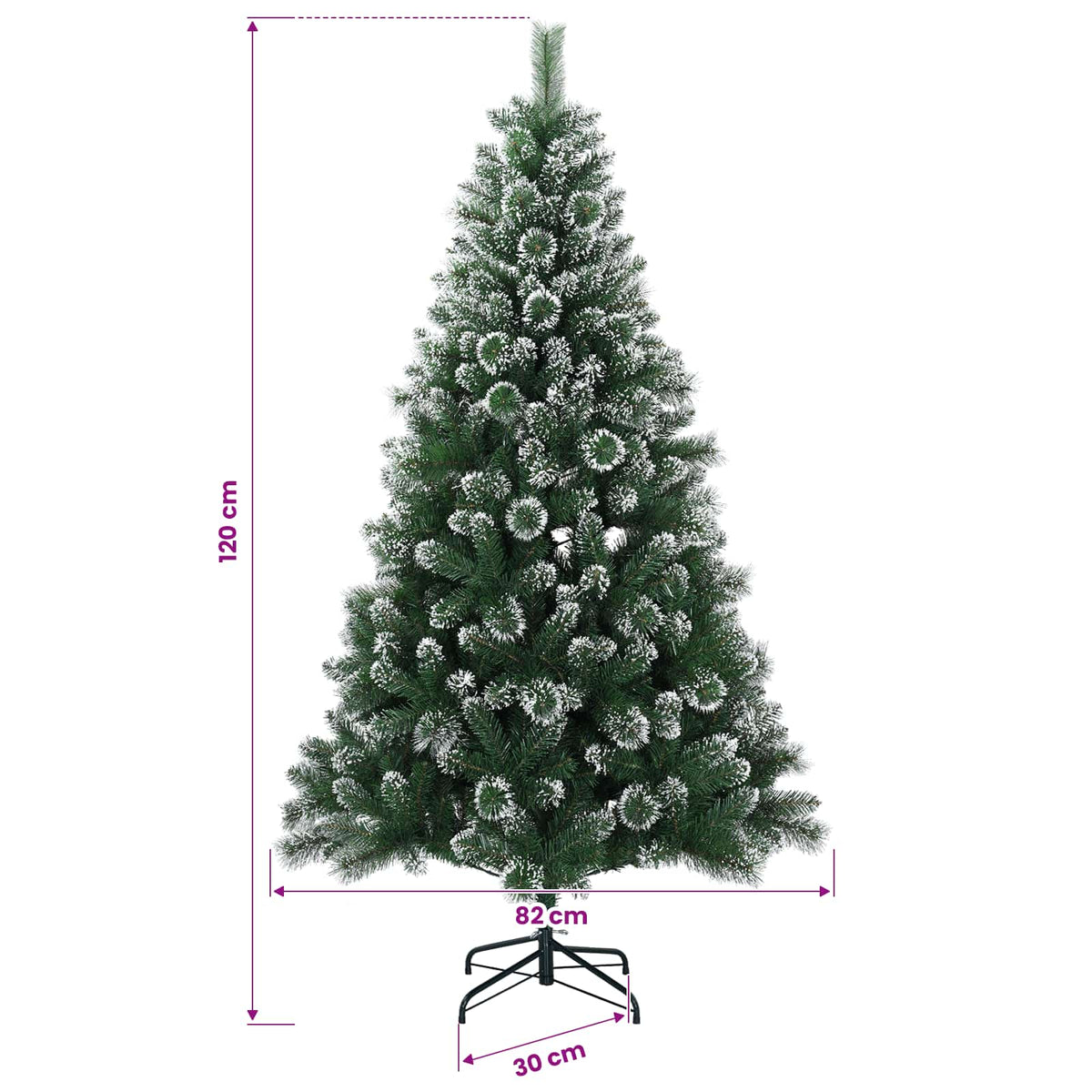 vidaXL Artificial Christmas Tree 120 cm 150 LEDs Warm White