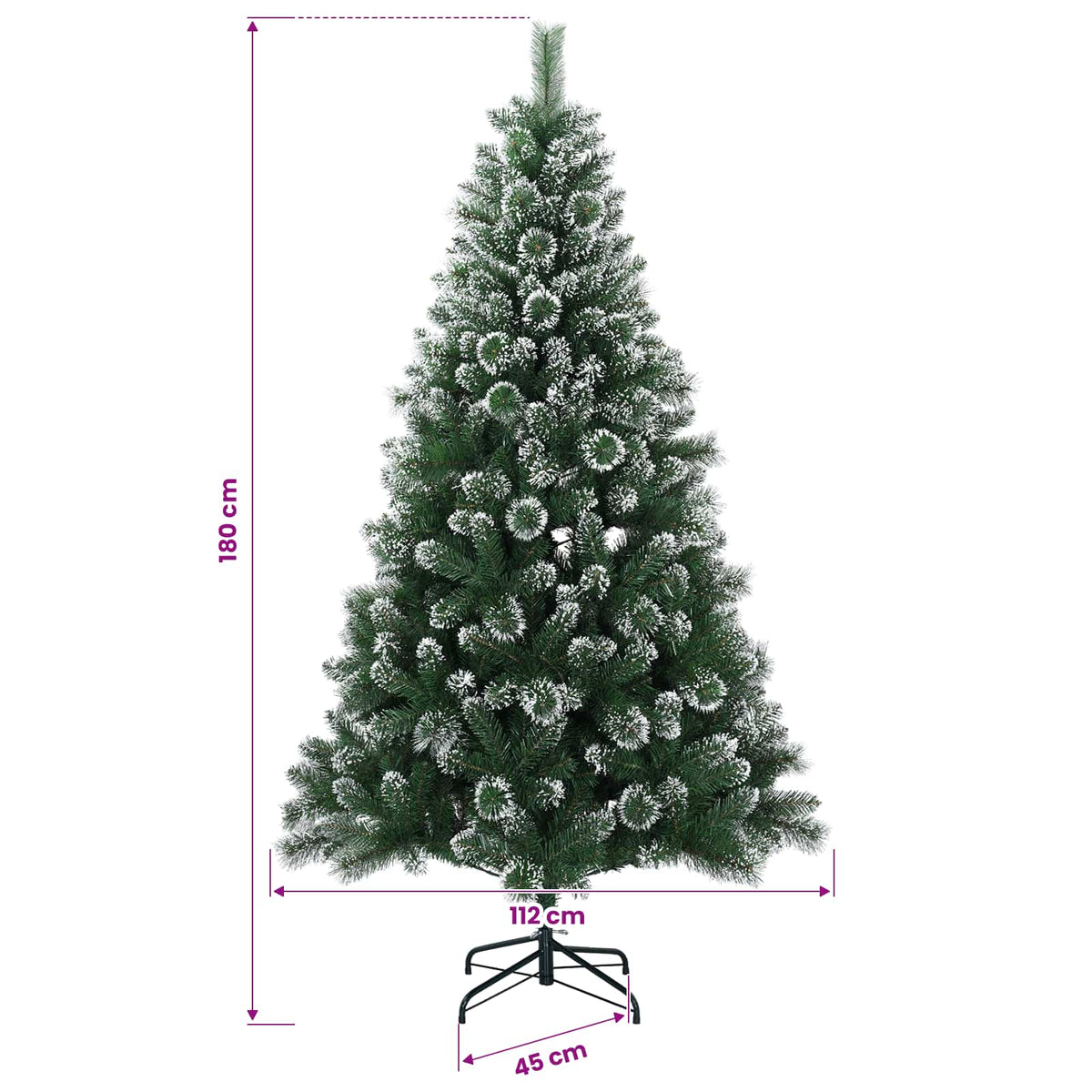 vidaXL Artificial Christmas Tree 180 cm 300 LEDs Warm White