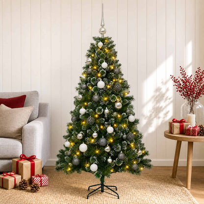 vidaXL Artificial Christmas Tree with Bauble 120 cm 150 LEDs