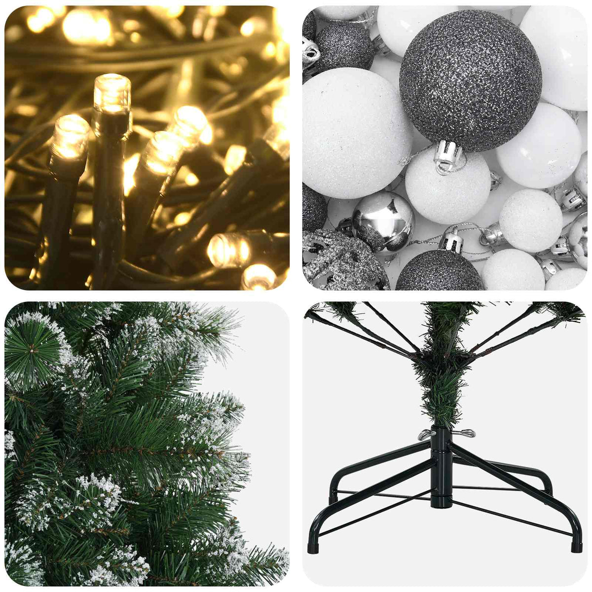 vidaXL Artificial Christmas Tree with Bauble 150 cm 150 LEDs