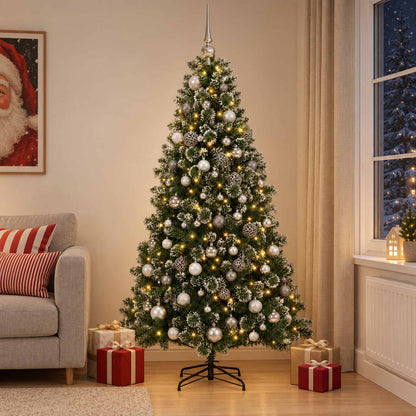 vidaXL Artificial Christmas Tree with Bauble 210 cm 300 LEDs