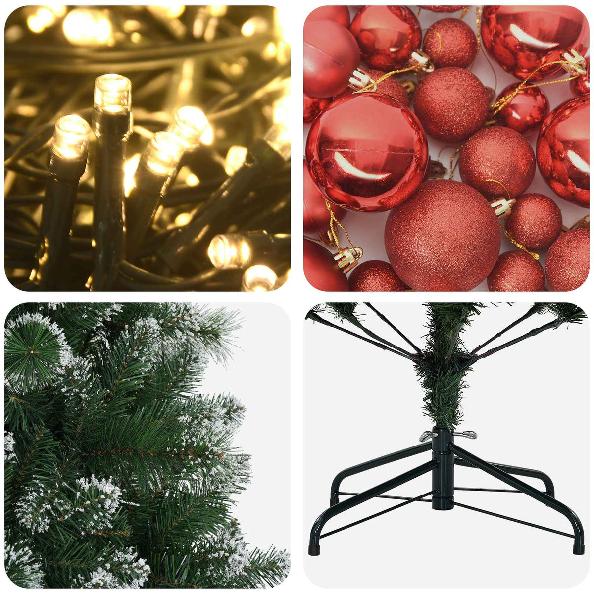 vidaXL Artificial Christmas Tree with Bauble 120 cm 150 LEDs