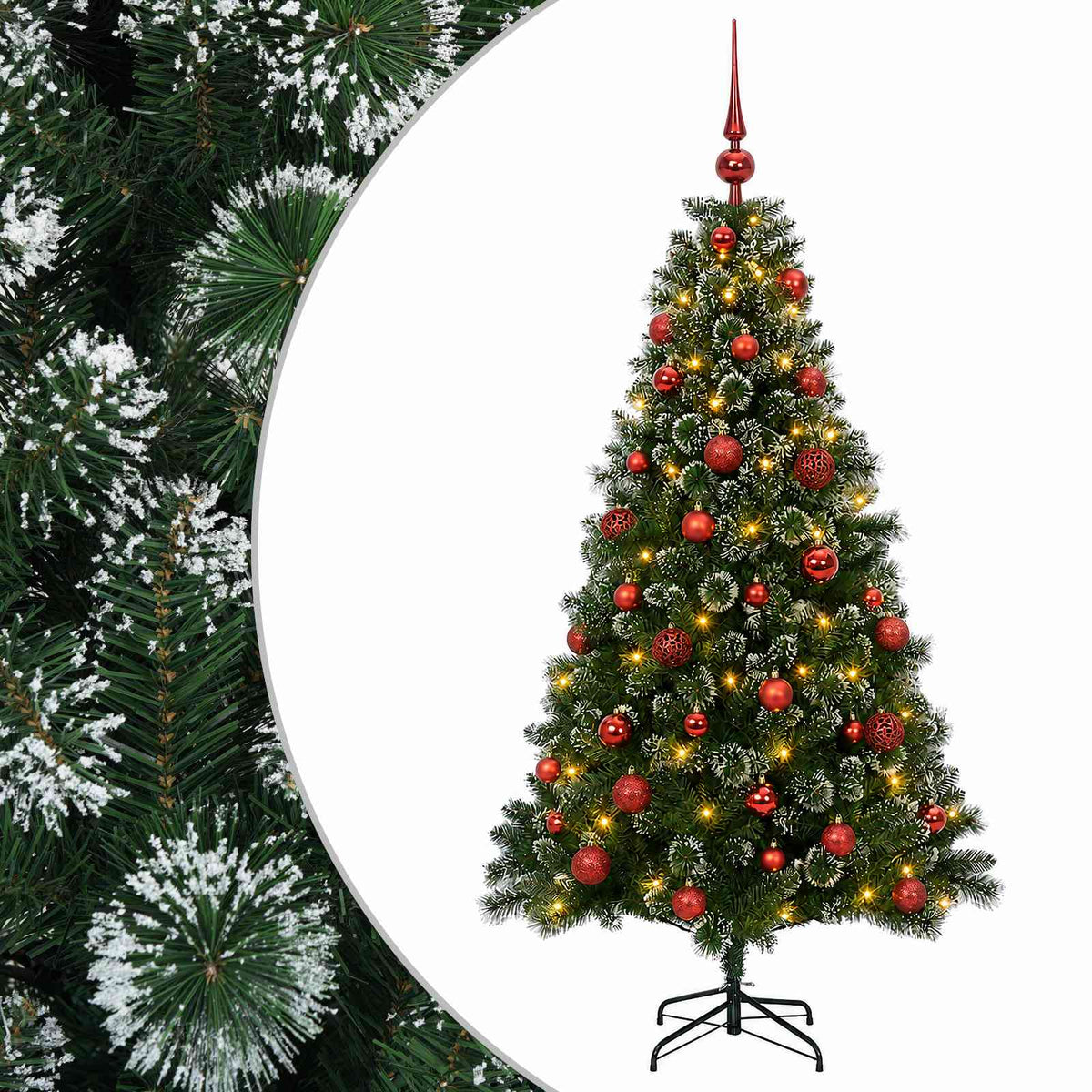 vidaXL Artificial Christmas Tree with Bauble 120 cm 150 LEDs